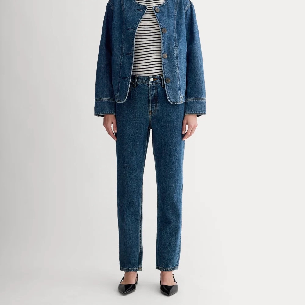 Everlane Straight Leg Jeans in Dark Blue